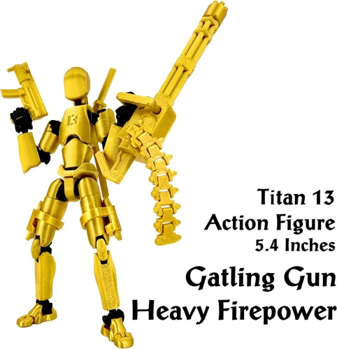 Vista 5 de Gatling Gun T13 Titan 13 Juego de Figuras de Acción【Ensamblado】, Figura de Acción de Robot Impresa en 3D robo 13 Juguetes Fidget de Acción Figura