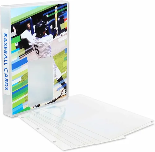 Vista 7 de UniKeep Mini estuche de almacenamiento con temática deportiva para tarjetas intercambiables, incluye 25 páginas de carga superior, ideal