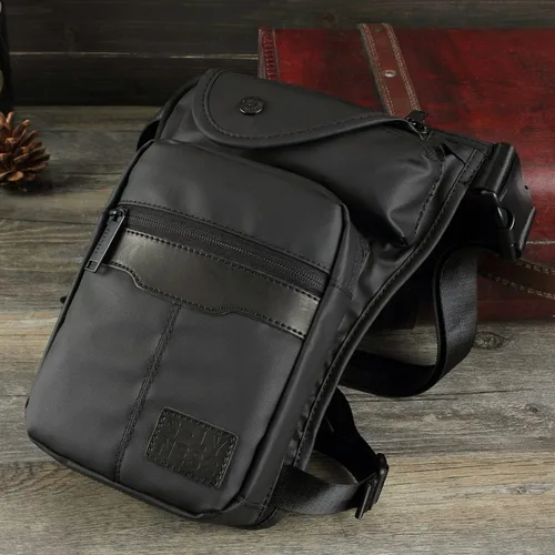 Vista 5 de Anjoy Impermeable lona táctica gota pierna bolsa al aire libre cintura paquete para hombres mujeres moto ciclismo multi-bolsillo cintura Fanny bolsa
