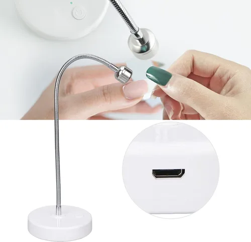 Vista 6 de Lámpara de uñas LED UV, secadora de uñas profesional USB de 3 W con cuello de cisne giratorio de 360°, lámpara de curado de esmalte de uñas de gel