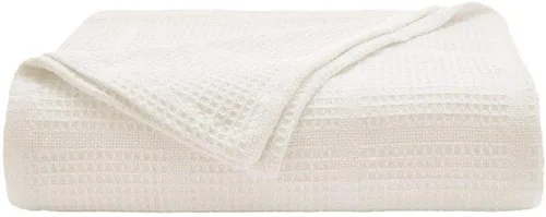 Vista 10 de Kenneth Cole - Manta tamaño King, manta de algodón 100% texturizado de rejilla de gofre para cama o sofá, ligera y transpirable para comodidad Negro