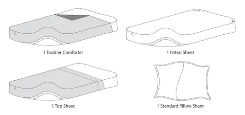 Vista 3 de TL Care Juego de ropa de cama de 4 piezas 100% percal de algodón para niños y niñas