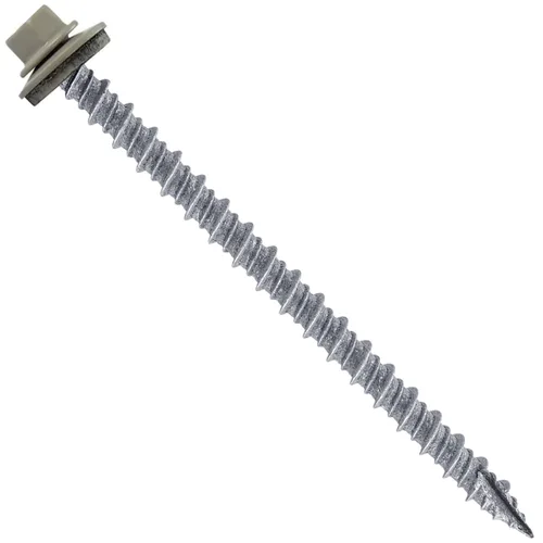 Vista 261 de Tornillos para techos de metal gris ABC 10 x 1 - Cabezal hexagonal - Arandela EPDM - Arandela de arranque automático/roscado - 1 bolsa - 250