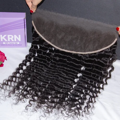 Vista 11 de KRN 5x5 HD Cierre de encaje, 0.1mm Ultra-delgado Invisible Cierre de encaje HD Pequeño Nudo Único Pre-arrancado con Cabello de Bebé 12A Grado