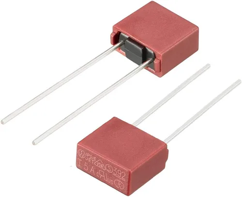 Vista 4 de uxcell 20pcs DIP montado en miniatura cuadrado lento golpe micro fusible T5A 5A 250V rojo