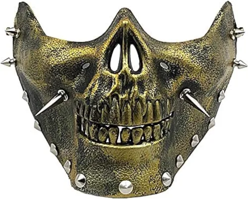 Vista 7 de Máscara Steampunk Steampunk Skeletal Spike Half Masquerade Costumbre Cosplay Negro