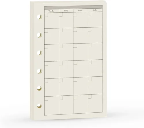 Vista 16 de Recambio para planificador de carpeta de 6 agujeros con 4 diseños básicos, repuesto para cuaderno A7, 100gsm, puntos, cuadrícula, línea, papel en 80