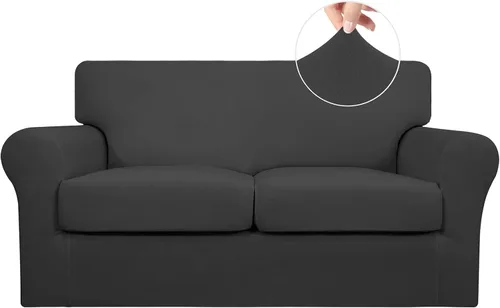 Vista 88 de Easy-Going Funda de sofá suave y elástica de 3 piezas para perros, funda de sofá lavable para sofá de 2 cojines separados, protector elástico
