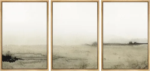 Vista 85 de SIGNWIN Lienzo enmarcado para pared, juego de arte abstracto de serenidad costera, ilustraciones abstractas junto al mar, arte moderno, decorativo
