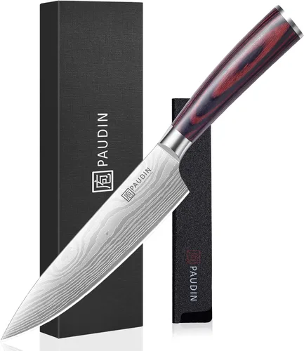 Vista 10 de PAUDIN Cuchillo de pelar, cuchillo de fruta de 3.5 pulgadas, cuchillo de pelar forjado de acero inoxidable de alto carbono 5Cr15Mov, cuchillo
