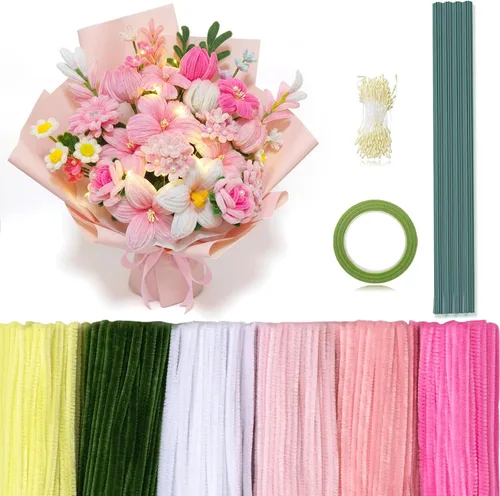 Vista 9 de Peryiter - Juego de 371 limpiapipas, suministros florales, color macarrón Color macaron