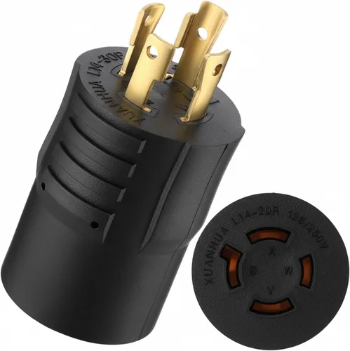 Vista 10 de Kanayu Adaptador para Generador y Soldador Compatible con NEMA L14-30P a L6-30R, Enchufe Macho de 4 Clavijas de 30A a Receptáculo Hembra de Bloqueo