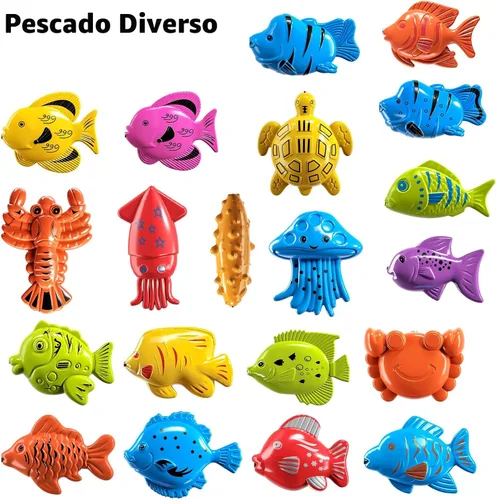 Vista 7 de TEMI - Juego de pesca para niños de 3, 4, 5, 6, 7, 8 años, juego de baño con 51 peces para niños pequeños, juguete con caña magnética y red