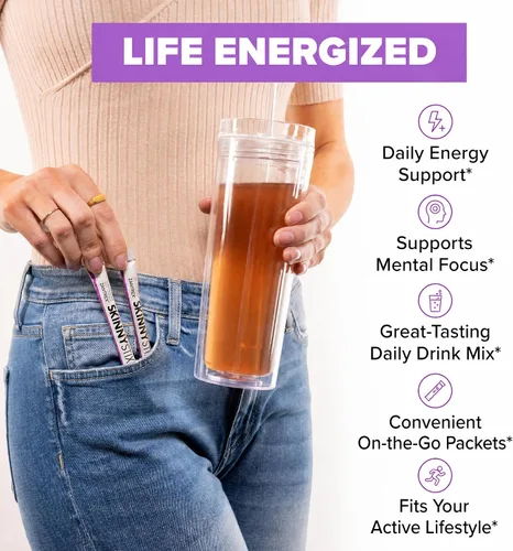 Vista 3 de SkinnyStix Berry Fusion GLP-1 Polvo de Apoyo para Bebida Energética, Apoyo Metabólico, Control del Apetito, Impulso de Energía Natural 15 Paquetes