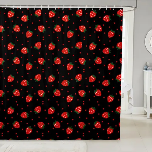 Vista 15 de Erosebridal Cortina de ducha con diseño de zorro, bonito diseño de animales del bosque, para niños y niñas, con dibujos animados, con cabeza
