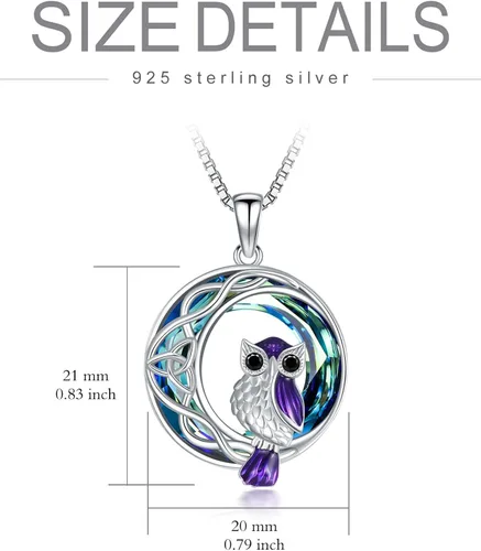 Vista 5 de WINNICACA Collares de plata de ley para mujeres y niñas, tulipanes, girasol, rosa, loto, margarita, colibrí, cardenal rojo, búho, joyería de regalo