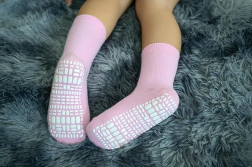 Vista 6 de RATIVE Calcetines de algodón antideslizantes antideslizantes con puños para bebés, niños y niñas