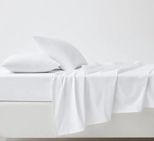 Vista 4 de Linen Closet Juego de sábanas tamaño individual – 100% algodón natural percal, juego de sábanas de cama individual de 3 piezas refrescante