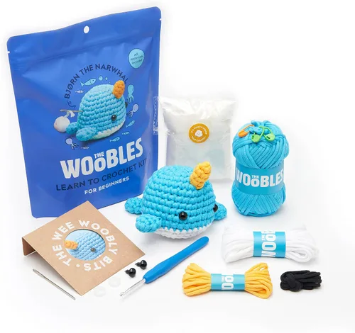 Vista 14 de The Woobles Kit de ganchillo para principiantes, kit de animales de punto y ganchillo fácil de artes y manualidades, como se ve en Shark Tank