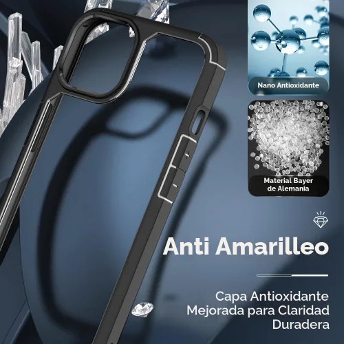 Vista 4 de TAURI Funda 3 en 1 para iPhone 13, con 2 protectores de pantalla, [protección contra caídas de grado militar] a prueba de golpes para iPhone 13 Negro