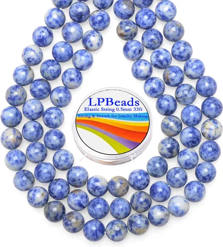Vista 42 de LPBeads 100 Cuentas de 8mm Cuentas Redondas Naturales de Chakra, Cuentas Sueltas de Piedra Preciosa Redondas para Hacer Joyas con Cordón Elástico