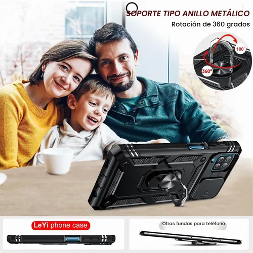 Vista 7 de LeYi Funda compatible con Samsung Galaxy A12: 2 protectores de pantalla para Galaxy A12 con cubierta de cámara deslizante, cubierta de grado militar