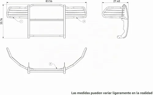 Vista 8 de Protección de parachoques modular Black Horse Grille Compatible con 09-10 Dodge Ram 1500 11-18 Ram 1500 19-24 Ram 1500 Classic