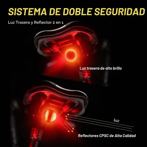 Vista 2 de 220° Wide Visible Safety Flashlight Bike Tail Light with 150 Lumens, IPX6 Waterproof,Type-C, Alarm Mode, Easy Install Bicycle Back Light