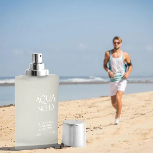 Vista 7 de Aqua No 10 Eau De Toilette para hombre, fragancia cítrica y marina, notas superiores de lima, limón, bergamota, jazmín, naranja y neroli - Notas