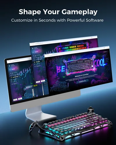 Vista 5 de GravaStar Teclado para juegos V75 Pro Cyberpunk con ratón para juegos X pro