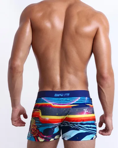 Vista 57 de Bang Men's Swimwear - Beach Shorts - Stretchy Quick-Dry All-Use Premium Swimsuit Trunk Square Cut