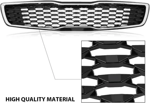Vista 7 de CROSSDESIG Rejilla de parachoques superior cromada delantera compatible con Kia Forte5 Hatchback EX LX 2017 2018