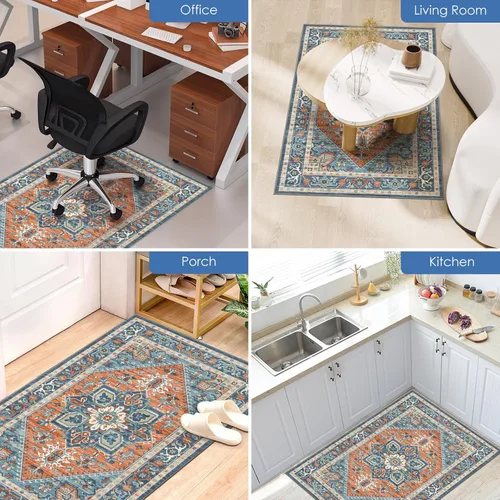Vista 7 de Vicview - Tapete vintage para silla de oficina para suelo de madera dura, 36 x 48 pulgadas, tapete antideslizante para debajo del escritorio