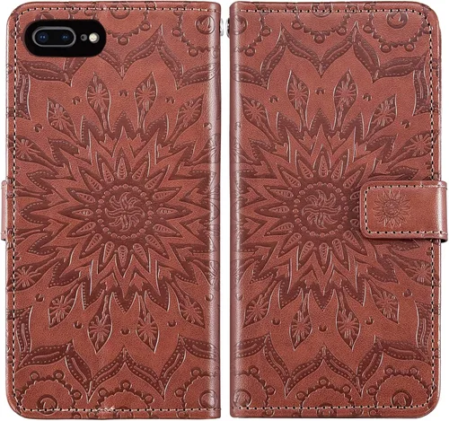 Vista 5 de Funda de teléfono para iPhone 7plus 8plus 7/8 Plus con protector de pantalla de vidrio templado, funda de cuero con tapa para tarjetero, accesorios