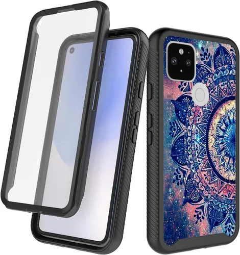 Vista 13 de Funda para Google Pixel 5a 5G con protector de pantalla integrado (no para Google Pixel 5), Rosebono Hybrid Gradient Transparente Suave TPU Clear
