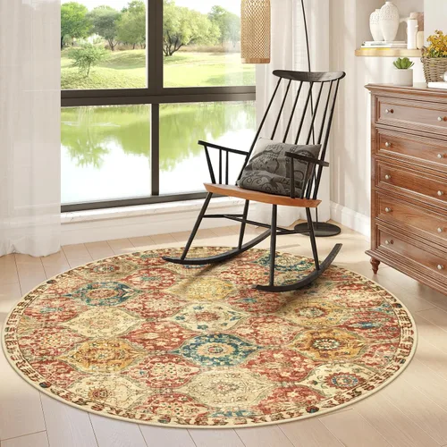 Vista 16 de Lahome - Alfombra marroquí antideslizante y lavable, pequeña alfombra oriental para dormitorio, cocina, entrada, baño, entrada, 61 x 91 cm, crema
