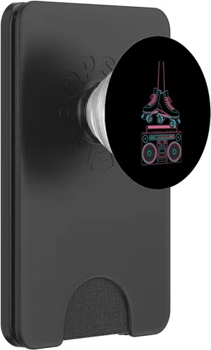 Vista 8 de Retro Skater Vibes with Boombox PopSockets Adhesive PopGrip