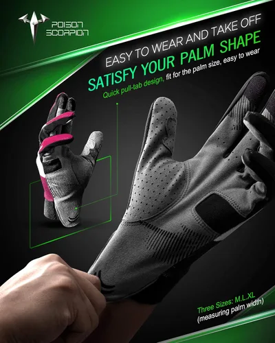 Vista 6 de POISON SCORPION Motocicleta Motocross Dirt Bike Guantes para hombres y mujeres