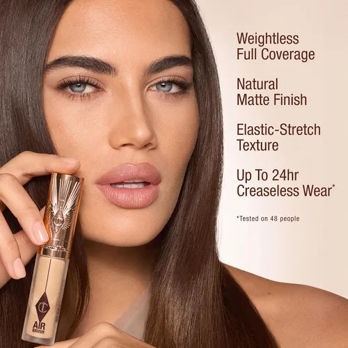 Vista 5 de Charlotte Tilbury AIRbrush Corrector de desenfoque impecable – Corrector para ojeras, manchas y más – Hidratante, cobertura completa con un acabado