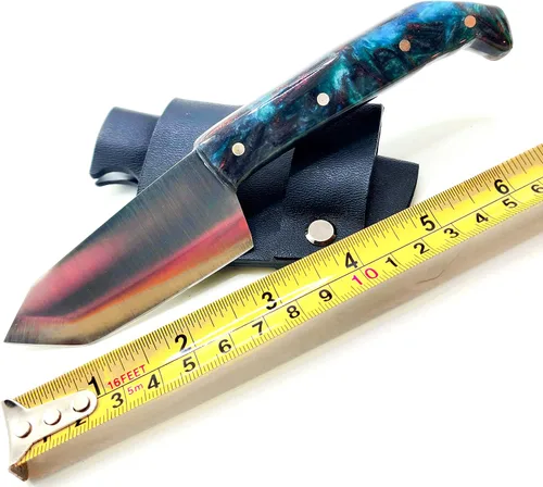 Vista 6 de Mini cuchillo de caza hecho a mano hecho en los E.E.U.U. Custom EDC Tanto resina mango cuchillo bush cuchillo Austin Blades