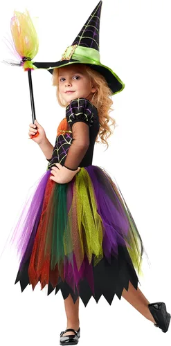 Vista 3 de Rubie's Foro Novelties - Disfraz de bruja brillante y sombrero iluminado, como se muestra, pequeño