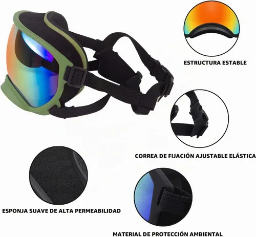 Vista 4 de Gafas de sol para perros medianos con correa ajustable, protección UV, gafas de sol para cachorros a prueba de viento, adecuadas para mascotas