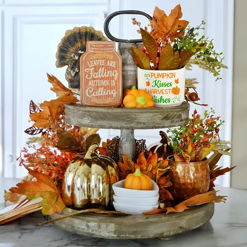 Vista 5 de WATINC Plato para dulces de otoño y otoño, mini cuenco de cerámica para dulces, decoración de bandeja escalonada, calabaza, hojas de arce, dulces