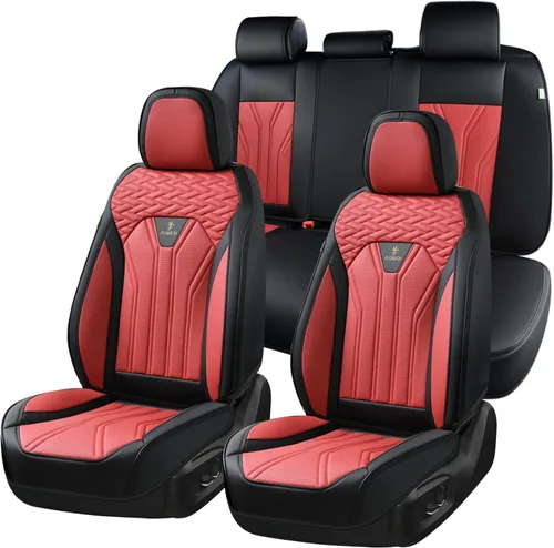 Vista 10 de FLORICH Fundas de asiento para automóviles, fundas de asiento impermeables, fundas de asiento de cuero para automóvil, paquete de 2, protector