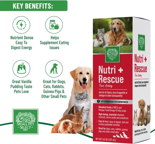 Vista 4 de Small Pet Select Nutri-Rescue (nutrición rápida para mantener el tracto gastrointestinal en movimiento) (8 onzas líquidas)