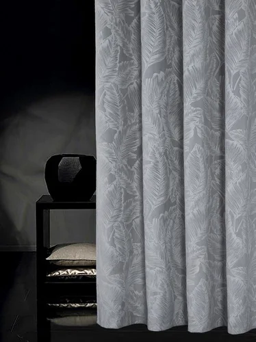 Vista 9 de always4u Cortinas de terciopelo en relieve, hojas de plátano, cortinas de terciopelo floral para sala de estar, dormitorio, 2 paneles plateados, 52