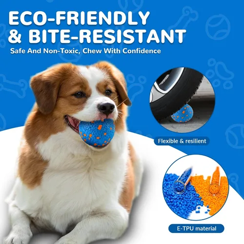 Vista 6 de Farish - Pelotas para perros de alto rebote para masticadores agresivos, juguetes flotantes para perros para buscar agua, pelotas de tenis duraderas