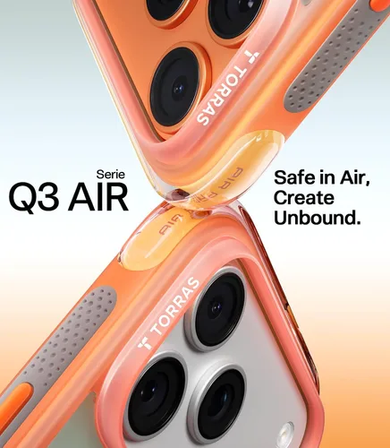 Vista 2 de TORRAS Ostand Q3 Air - Funda para iPhone 17 Pro con soporte magnético de 360°, compatible con MagSafe, probada contra caídas de grado mil, botón