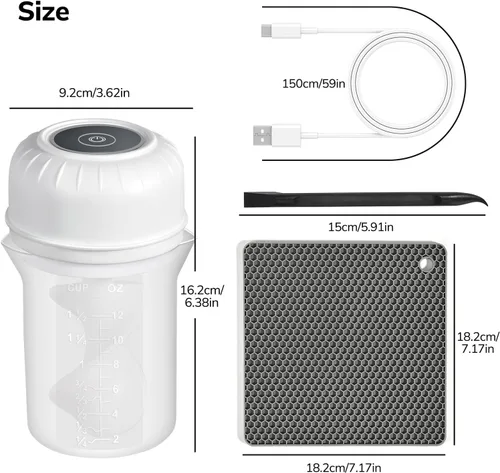 Vista 7 de Winartton Mezclador automático de resina, mezclador epoxi fácil de limpiar con paleta de silicona y taza de mezcla, burbuja mínima, manos libres