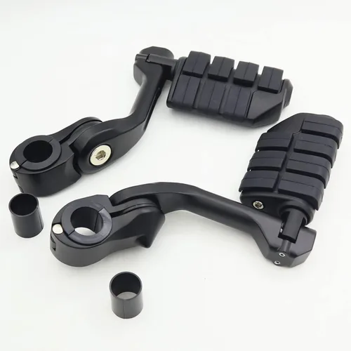 Vista 2 de Estriberas de carretera de 1.25 pulgadas para motocicleta con barras de choque, pedal de crucero ajustable para Harley Touring Electra Glide Dyna